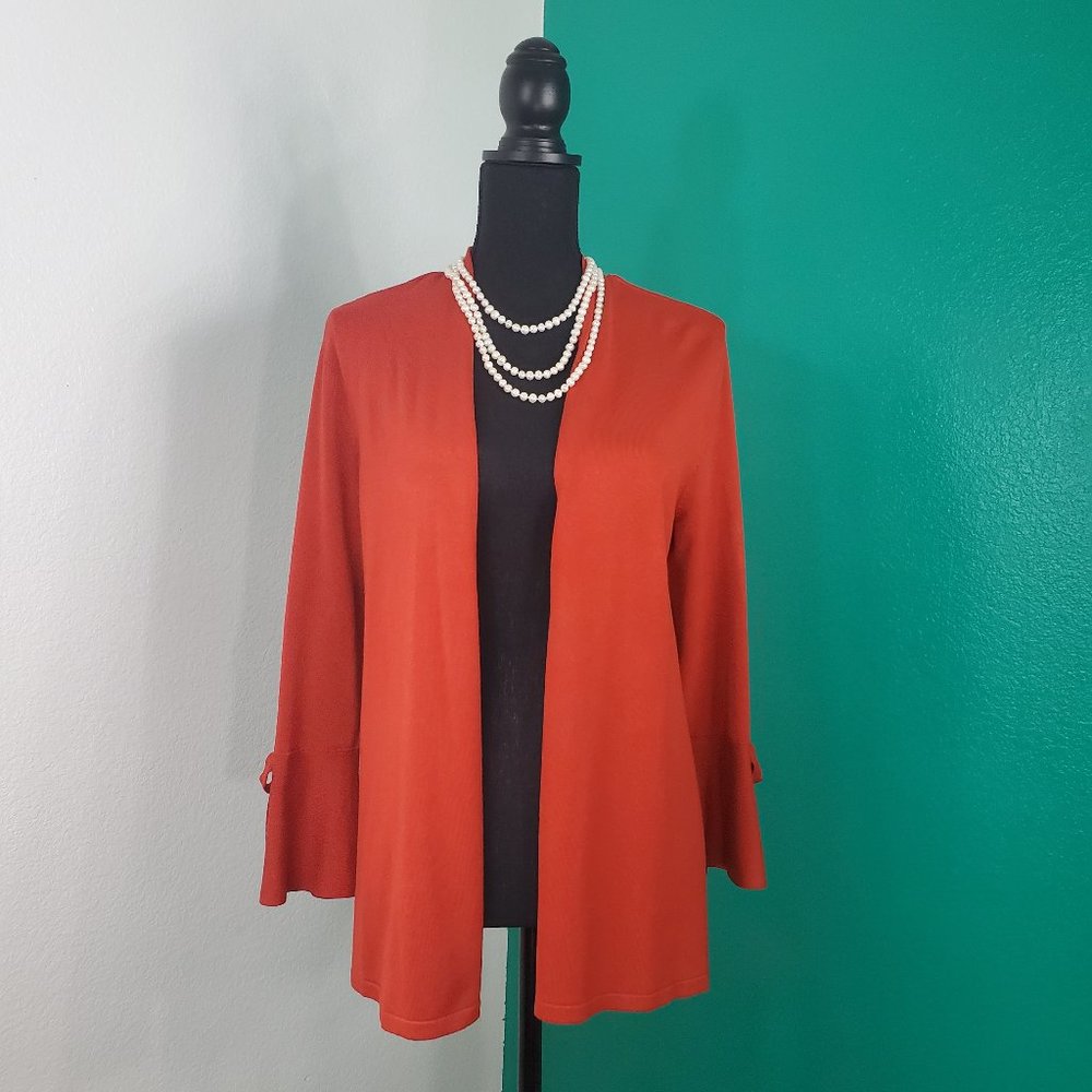 Alfani Orange Cardigan with Bow Sleeves